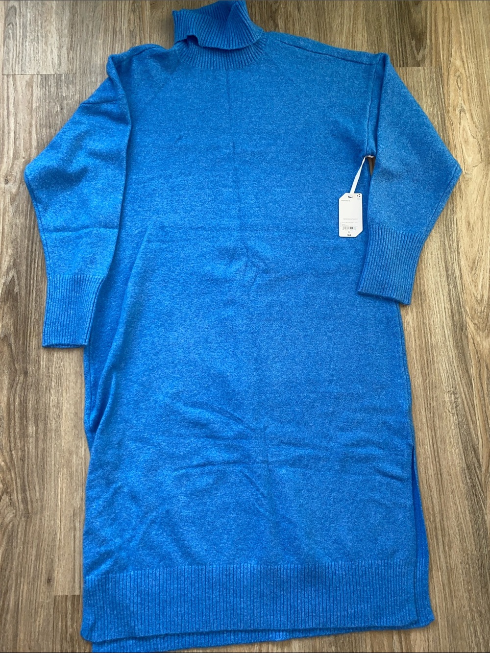 STYLUS Blue Turtleneck Sweater Dress